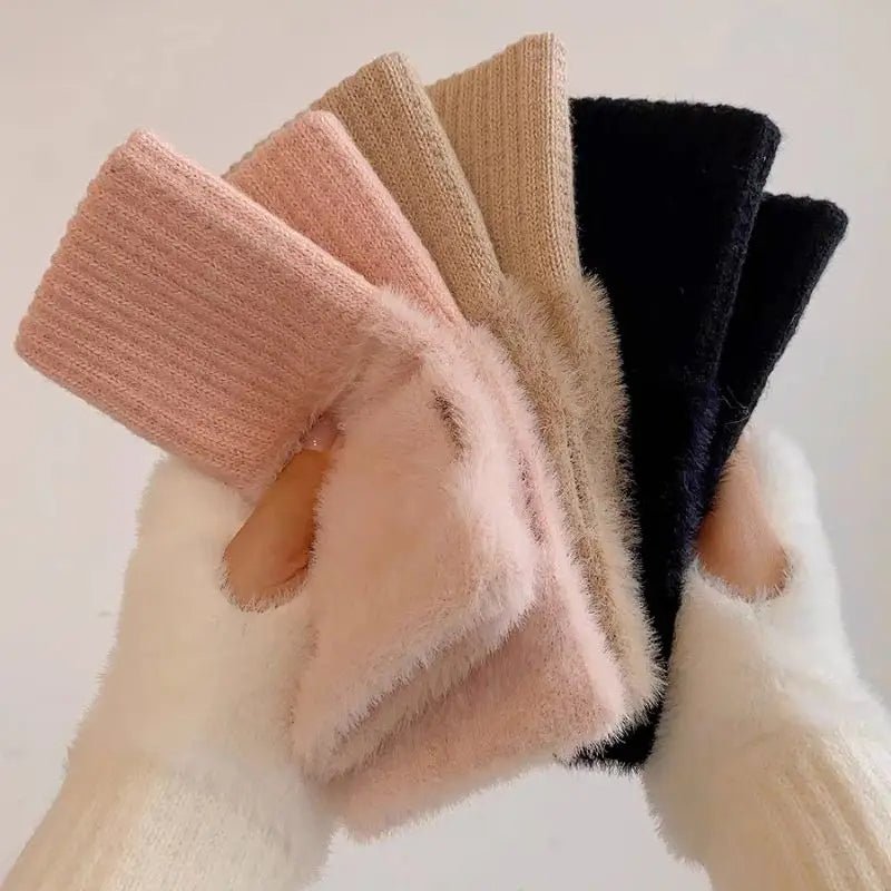 Guanti in peluche a mezze dita: calore invernale elegante per uomini e donne con flessibilità senza dita 4