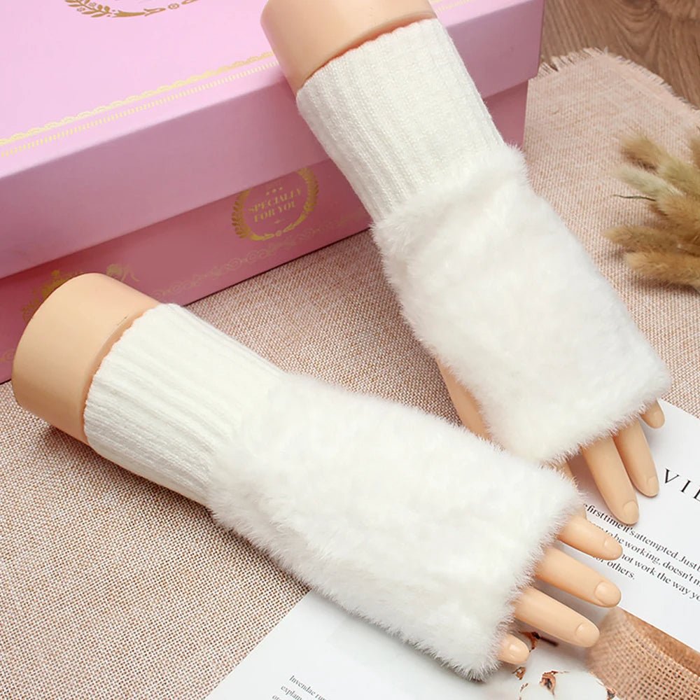 Guanti in peluche a mezze dita: calore invernale elegante per uomini e donne con flessibilità senza dita 5