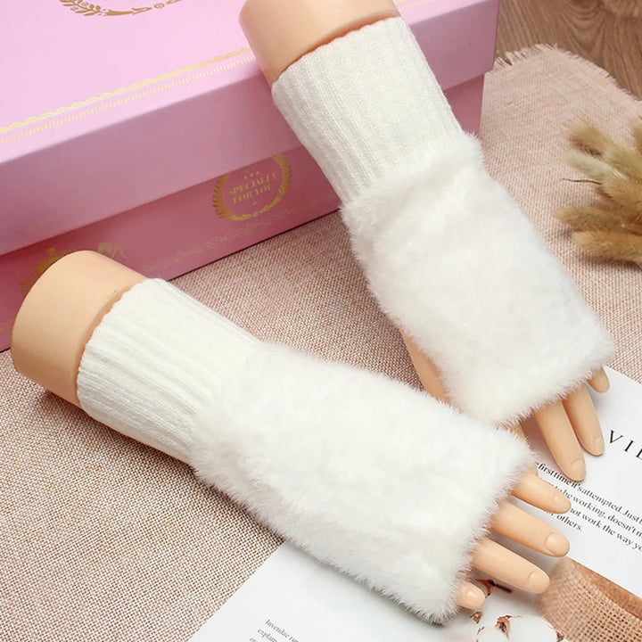 Guanti in peluche a mezze dita: calore invernale elegante per uomini e donne con flessibilità senza dita 5