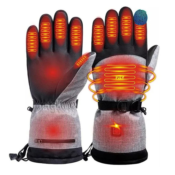 Guanti invernali riscaldati impermeabili - Guanti termici intelligenti alimentati tramite USB a tre livelli di temperatura per uomo e donna, per moto, bicicletta, campeggio e pesca 5