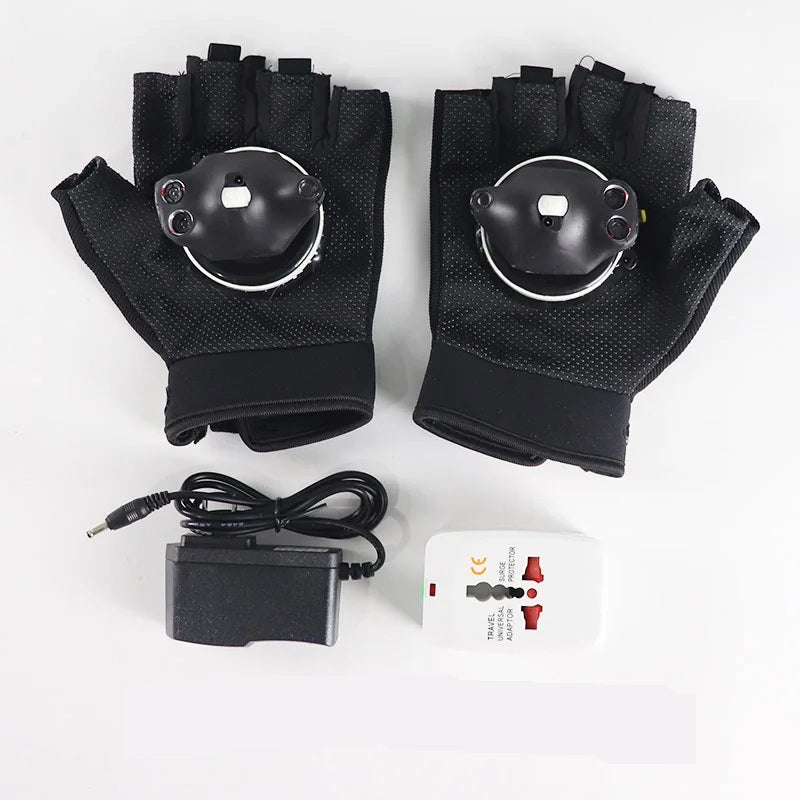 Guanti laser RGB – Accessori rotanti multicolori per spettacoli di luci da discoteca con effetto cannone laser automatico per ballerini e artisti 1