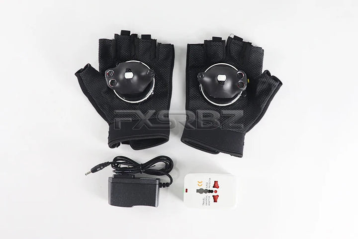 Guanti laser RGB – Accessori rotanti multicolori per spettacoli di luci da discoteca con effetto cannone laser automatico per ballerini e artisti 3