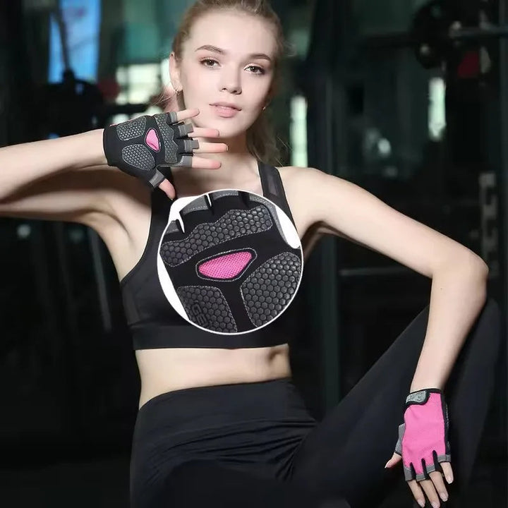 Guanti traspiranti antiscivolo a mezze dita – Guanti da fitness e ciclismo per allenamenti estivi 1