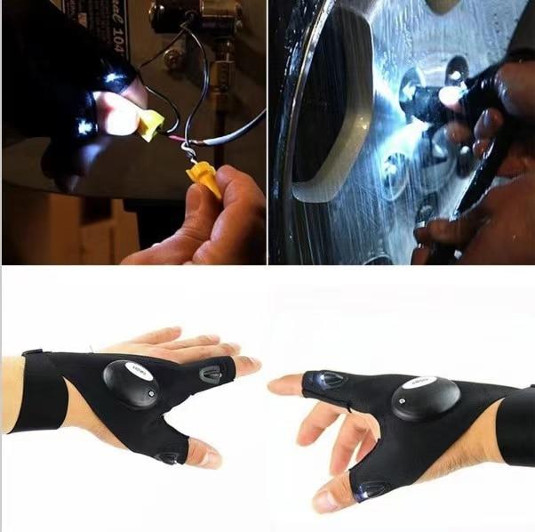 Guanto con torcia a LED per esterni, accessori per campeggio e pesca, regali per uomini, papà, marito e lui 2