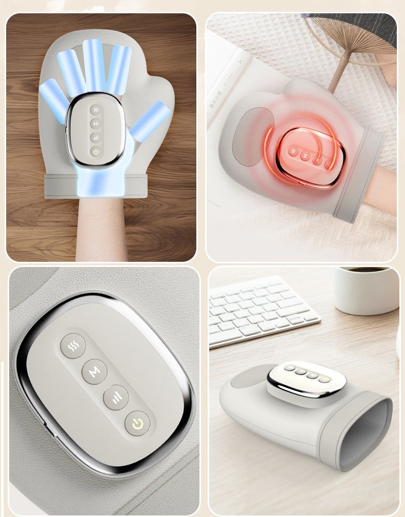 Guanto massaggiatore elettrico per le mani - Compressione airbag riscaldata wireless con controllo tramite app per la terapia di sollievo dal dolore al palmo e alle dita 1