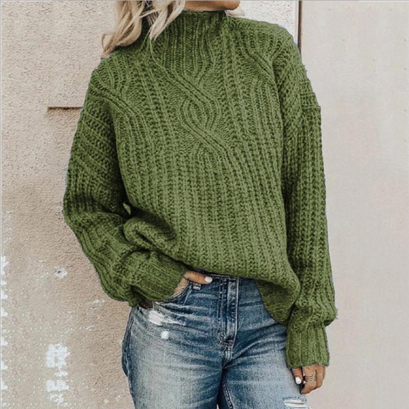 Maglione Donna Maglia Spessa Collo Alto Vestibilità Comoda - Vesarelli