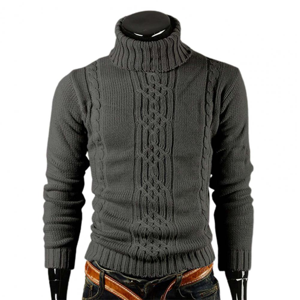 Maglione Uomo Dolcevita Lana Motivo a Cavi - Vesarelli