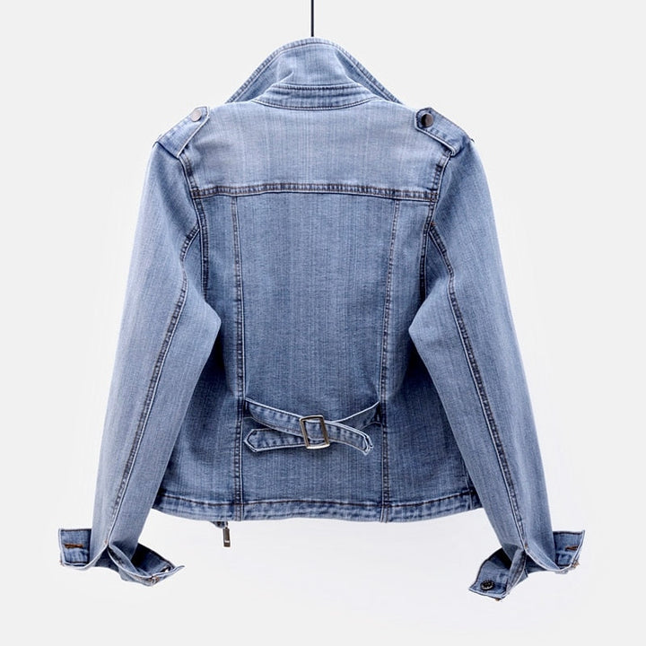 Giacca Donna in Denim Slim con Cerniera Corta