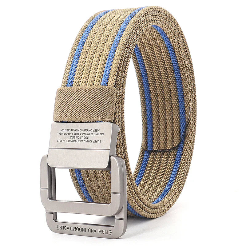 Cintura Unisex Tela con Fibbia Doppio Anello Stile Casual - Vesarelli