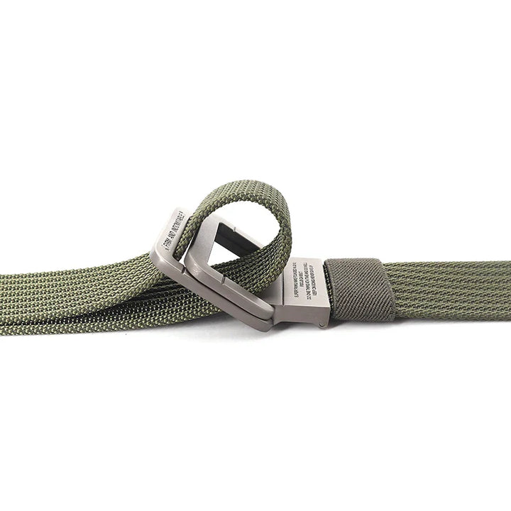 Cintura Unisex Tela con Fibbia Doppio Anello Stile Casual