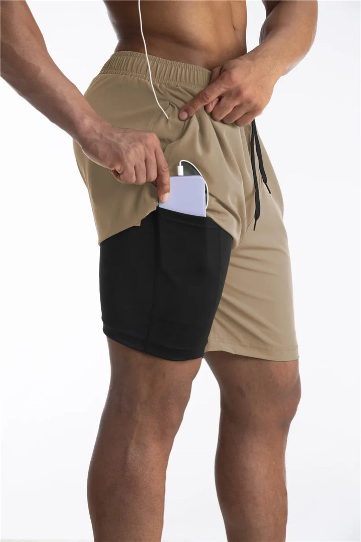 Pantaloncini Uomo Sportivi con Fodera Comfort e Tasca per Telefono