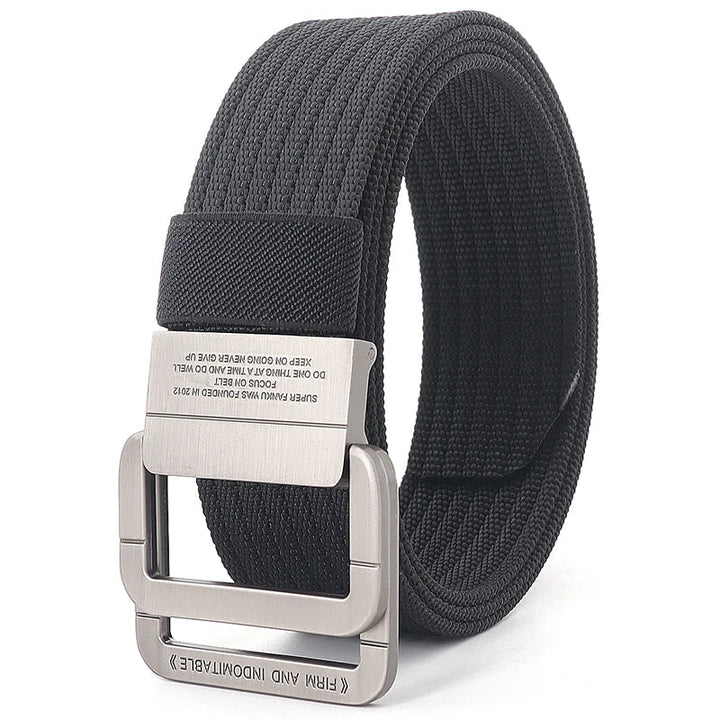 Cintura Unisex Tela con Fibbia Doppio Anello Stile Casual
