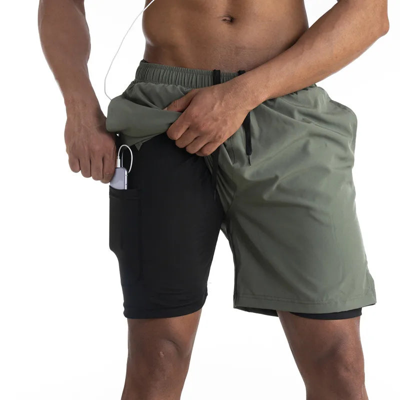 Pantaloncini Uomo Sportivi con Fodera Comfort e Tasca per Telefono - Vesarelli