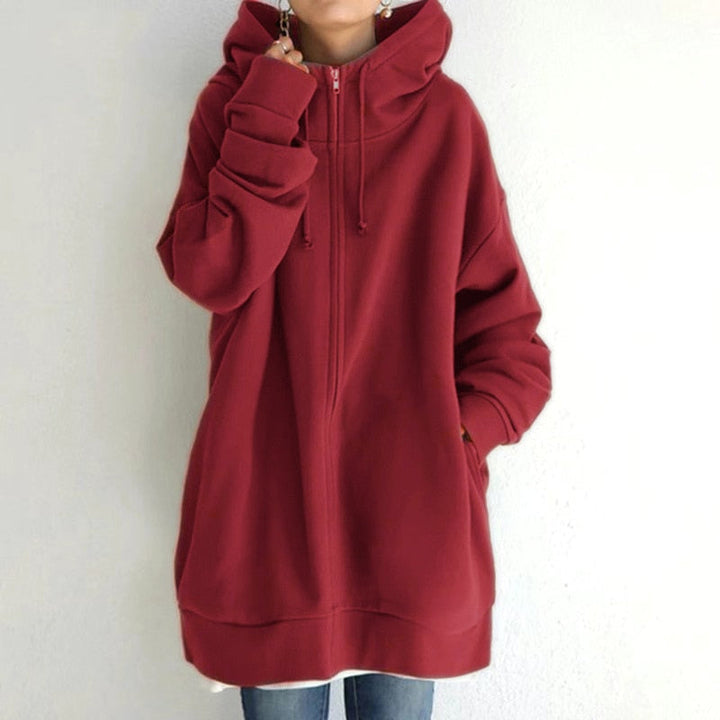 Felpa Donna con Cappuccio Tessuto Morbido Oversize