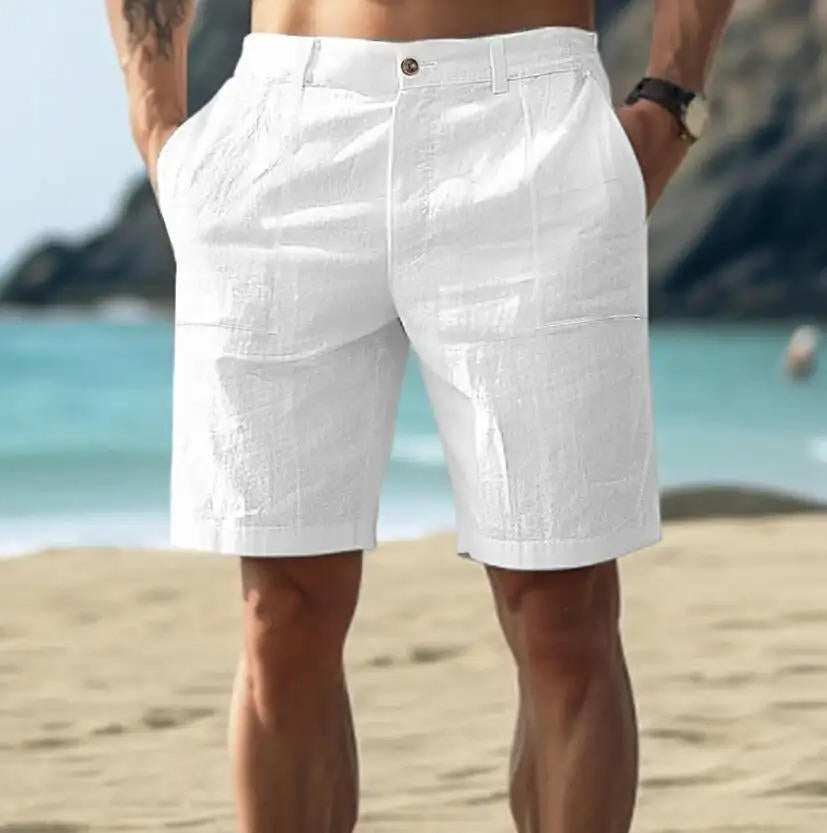 Pantaloncini Uomo in Lino Estivi Vestibilità Rilassata