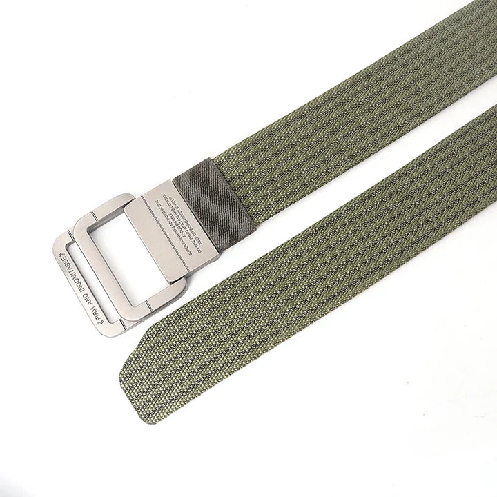 Cintura Unisex Tela con Fibbia Doppio Anello Stile Casual
