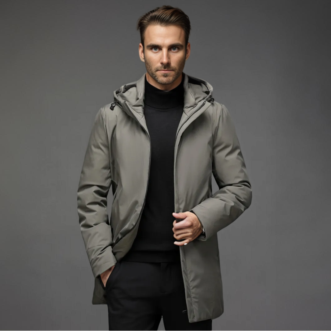 Parka Uomo con Cappuccio Imbottito Caldo Medio