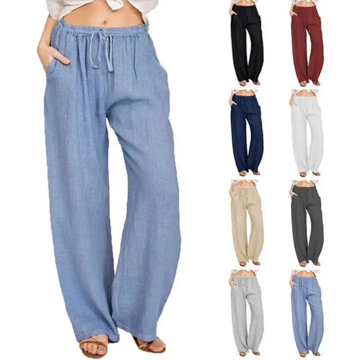 Leggings Donna in Cotone Vita Alta Comfort Estivo - Vesarelli