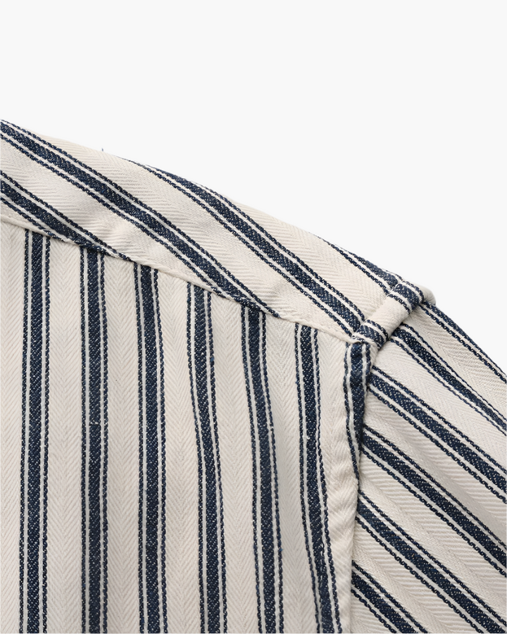 Camicia Uomo Misto Cotone Righe Verticali Stile Elegante