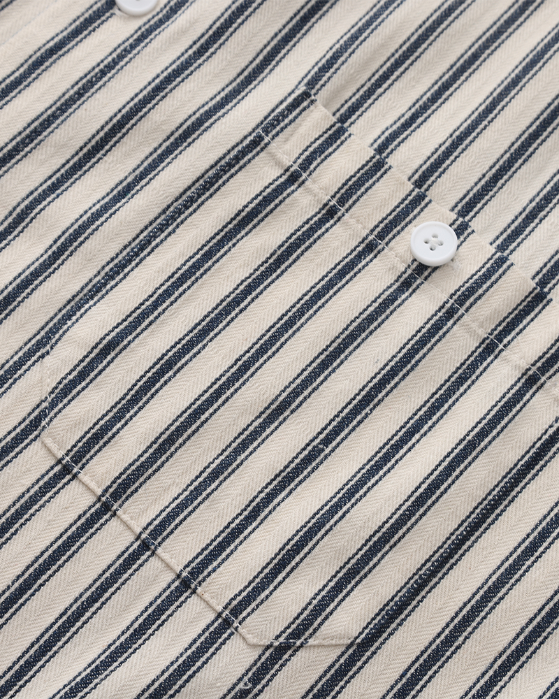 Camicia Uomo Misto Cotone Righe Verticali Stile Elegante