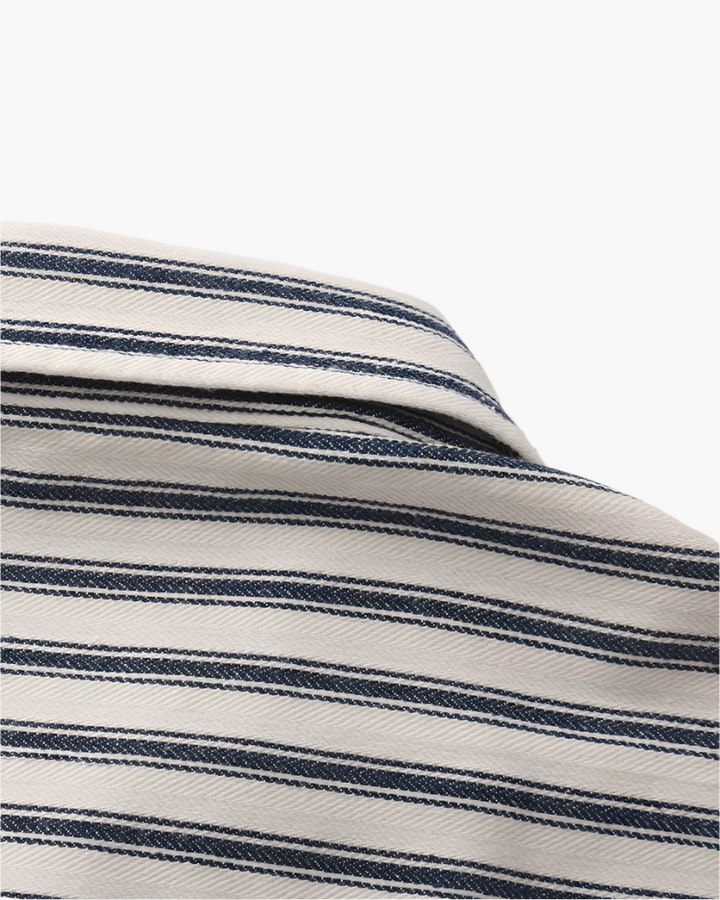Camicia Uomo Misto Cotone Righe Verticali Stile Elegante