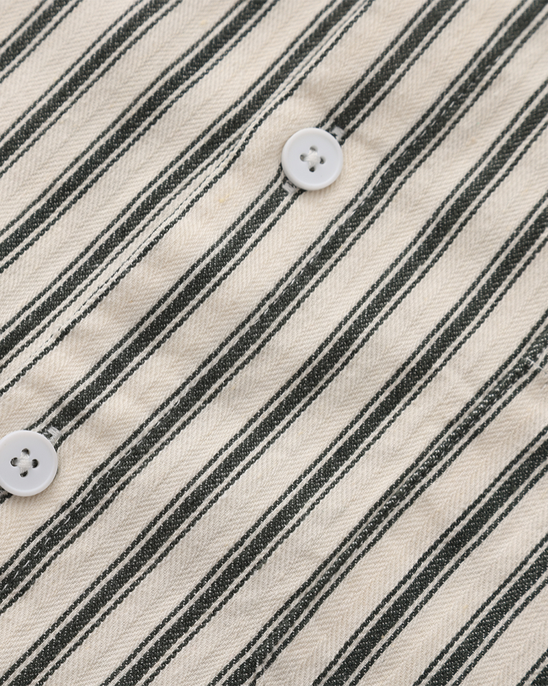 Camicia Uomo Misto Cotone Righe Verticali Stile Elegante