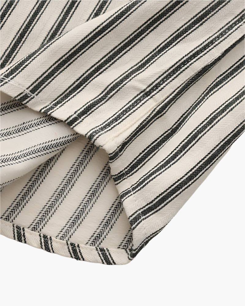 Camicia Uomo Misto Cotone Righe Verticali Stile Elegante