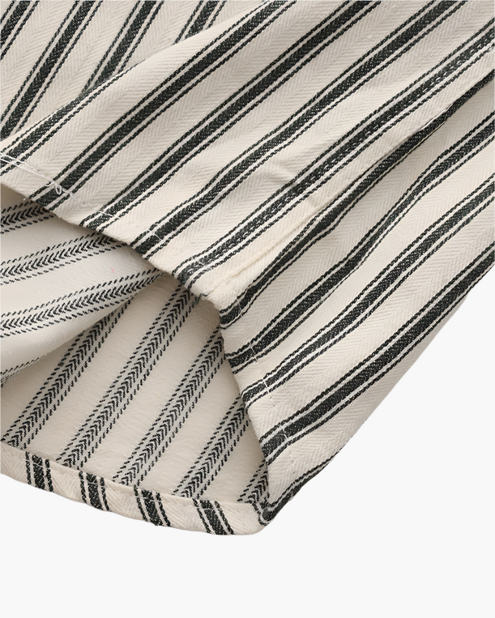 Camicia Uomo Misto Cotone Righe Verticali Stile Elegante