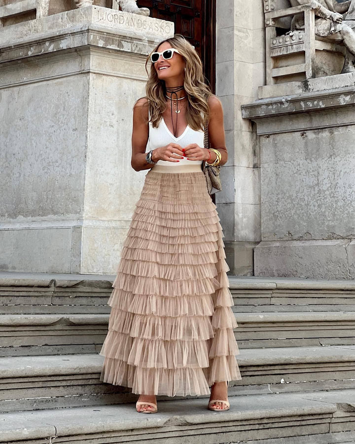 Gonna Lunga Donna in Tulle Vita Elastica - Vesarelli