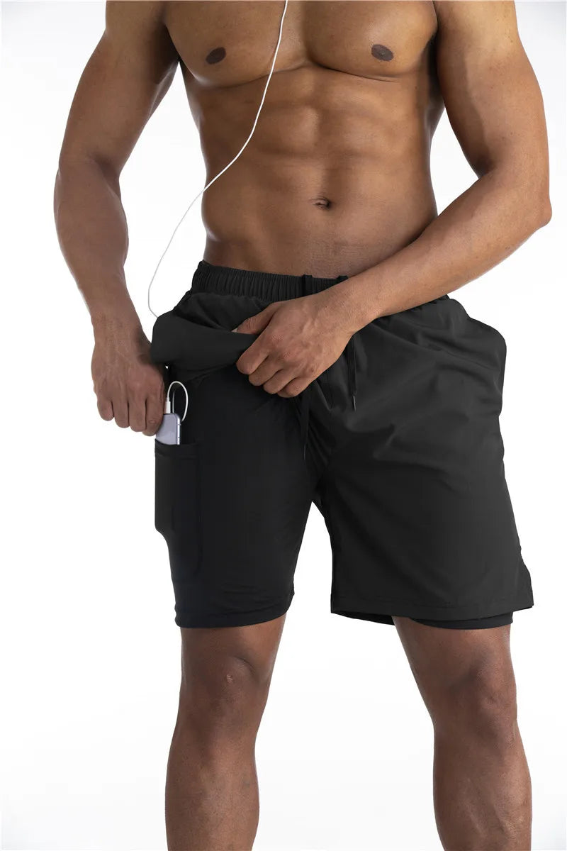 Pantaloncini Uomo Sportivi con Fodera Comfort e Tasca per Telefono
