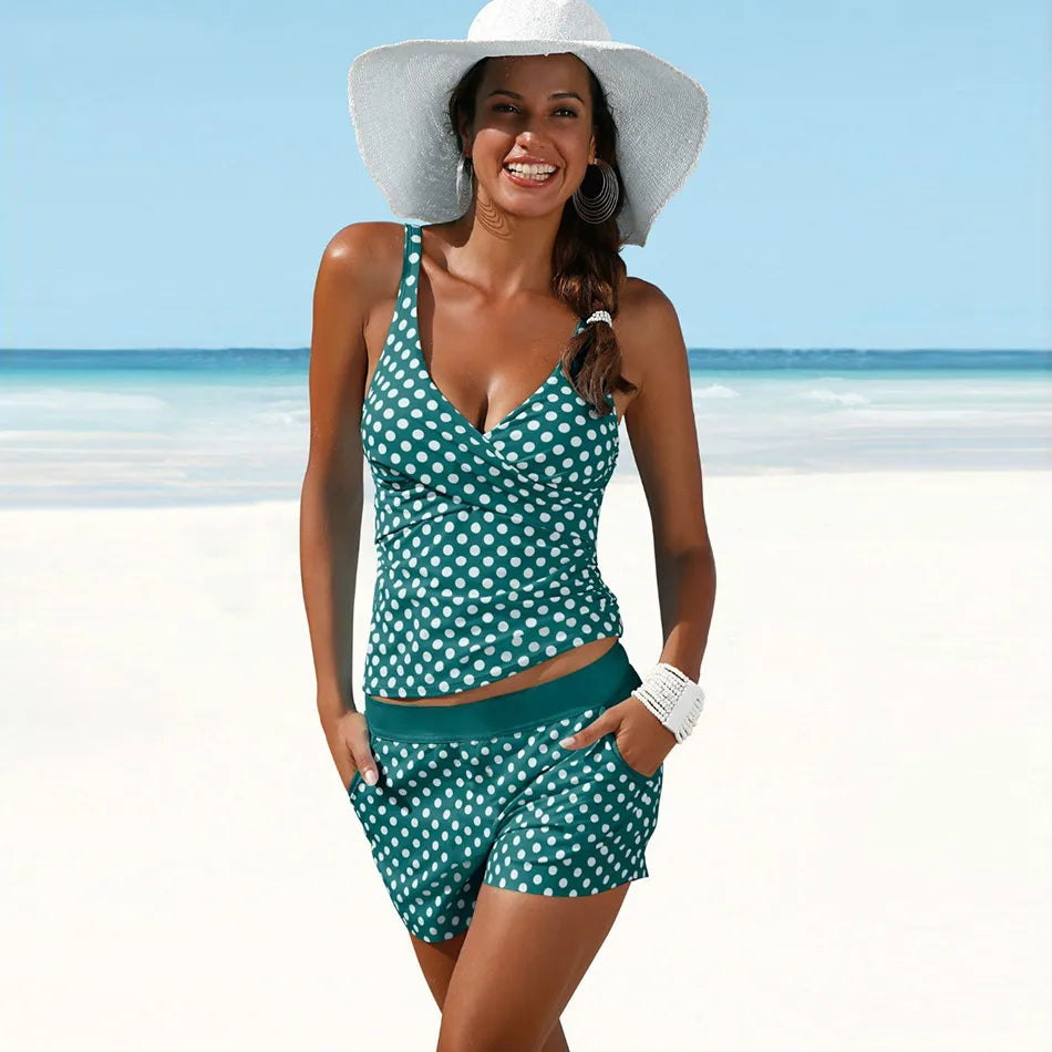 Tankini Donna Estivo con Stampa a Pois - Vesarelli