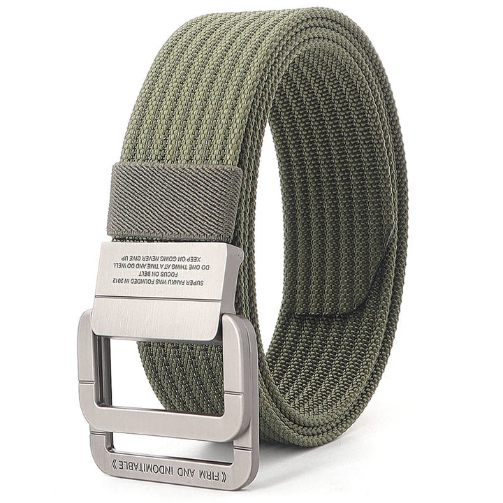Cintura Unisex Tela con Fibbia Doppio Anello Stile Casual