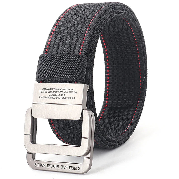Cintura Unisex Tela con Fibbia Doppio Anello Stile Casual