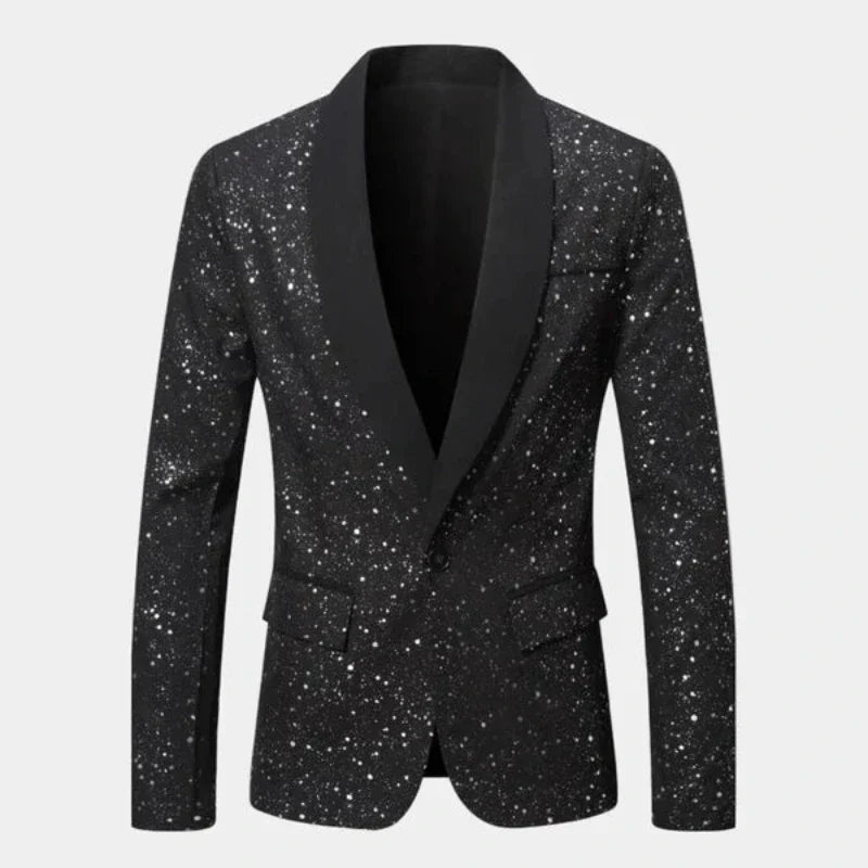 Blazer Donna con Collo a Scialle Finitura Glitter - Vesarelli