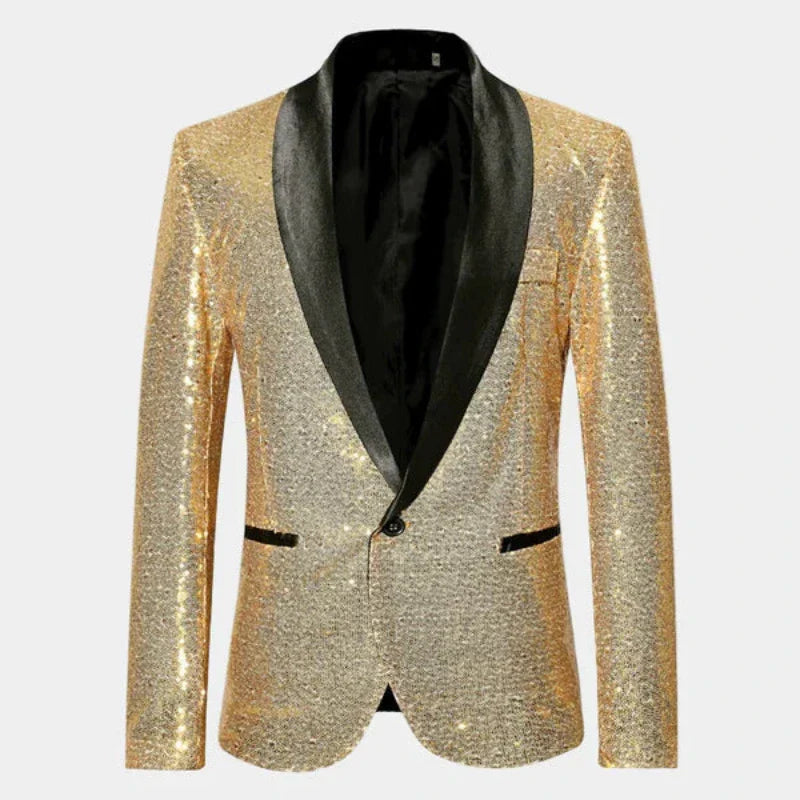 Blazer Donna Smoking con Finitura Glitter Elegante Sera