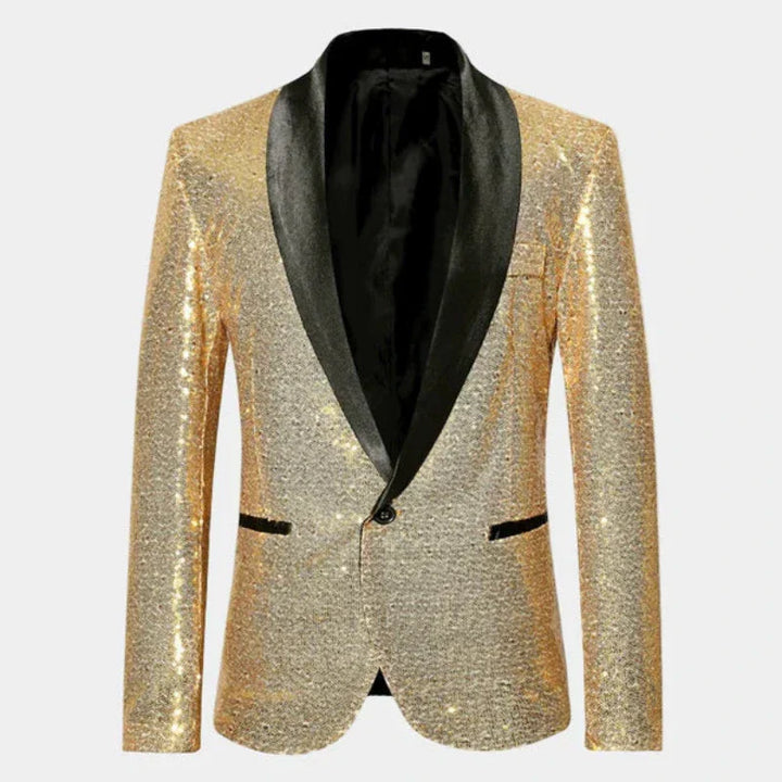 Blazer Donna Smoking con Finitura Glitter Elegante Sera