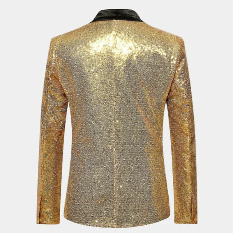 Blazer Donna Smoking con Finitura Glitter Elegante Sera