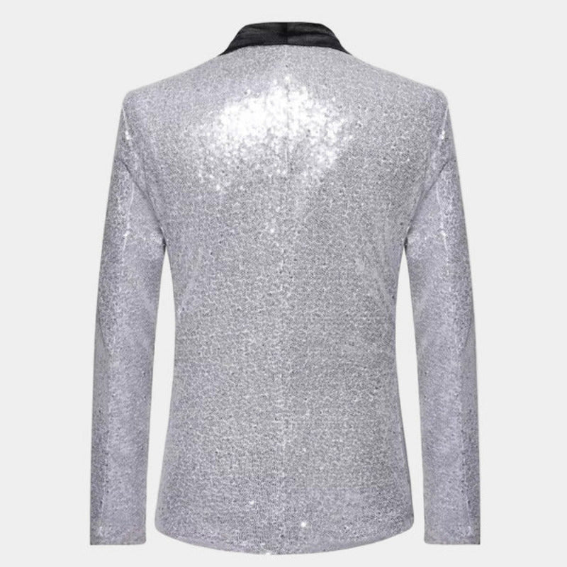 Blazer Donna Smoking con Finitura Glitter Elegante Sera