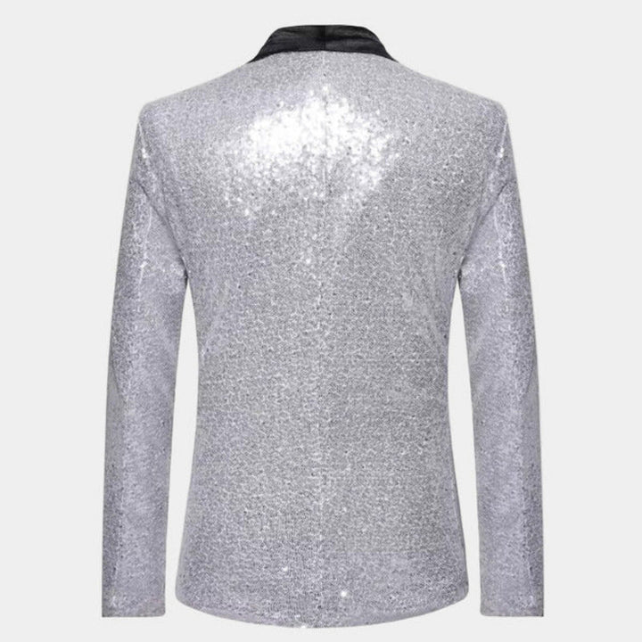 Blazer Donna Smoking con Finitura Glitter Elegante Sera