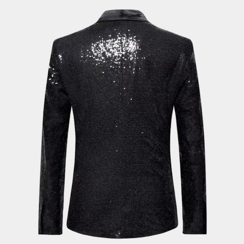 Blazer Donna Smoking con Finitura Glitter Elegante Sera