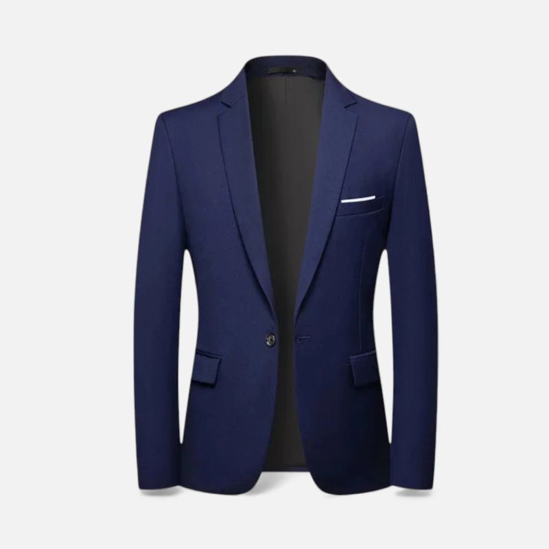 Blazer Uomo Strutturato con Revers e Tasche Classico