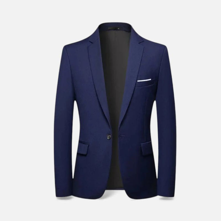 Blazer Uomo Strutturato con Revers e Tasche Classico