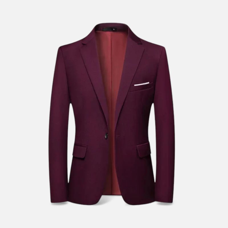 Blazer Uomo Strutturato con Revers e Tasche Classico
