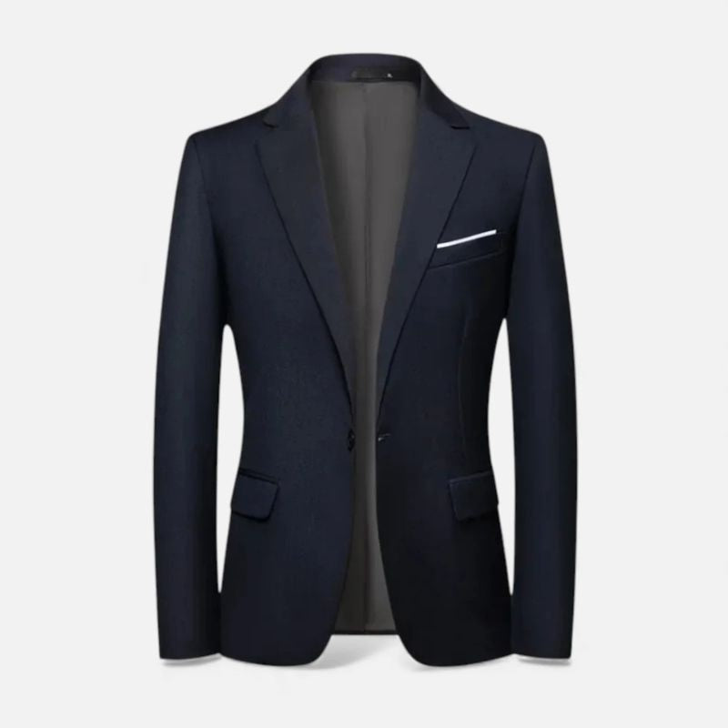 Blazer Uomo Strutturato con Revers e Tasche Classico