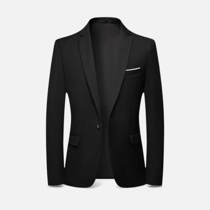 Blazer Uomo Strutturato con Revers e Tasche Classico