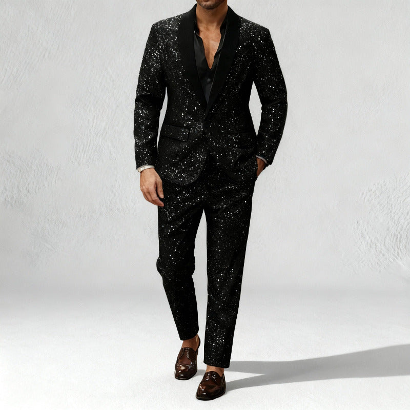 Completo Donna Giacca e Pantaloni Glitter Elegante - Vesarelli