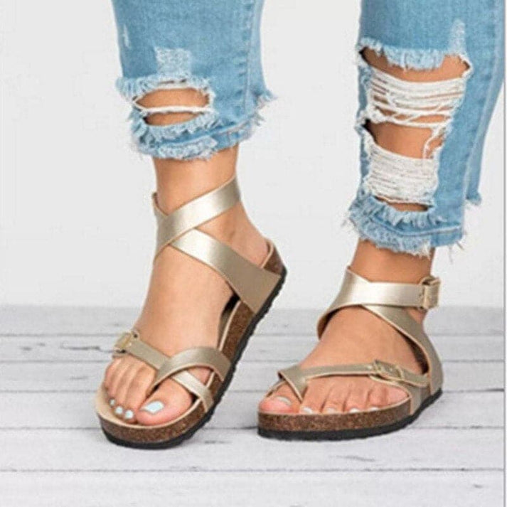 Sandali Donna Casual Cinturino Incrociato Fibbia Comodi