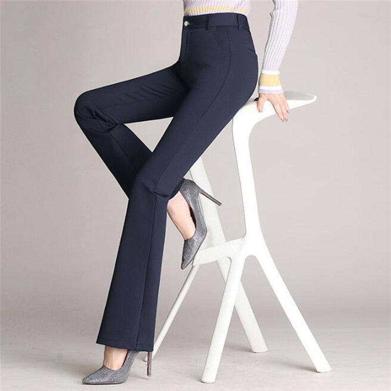 Pantaloni Donna Sartoriali Vita Alta Taglio a A