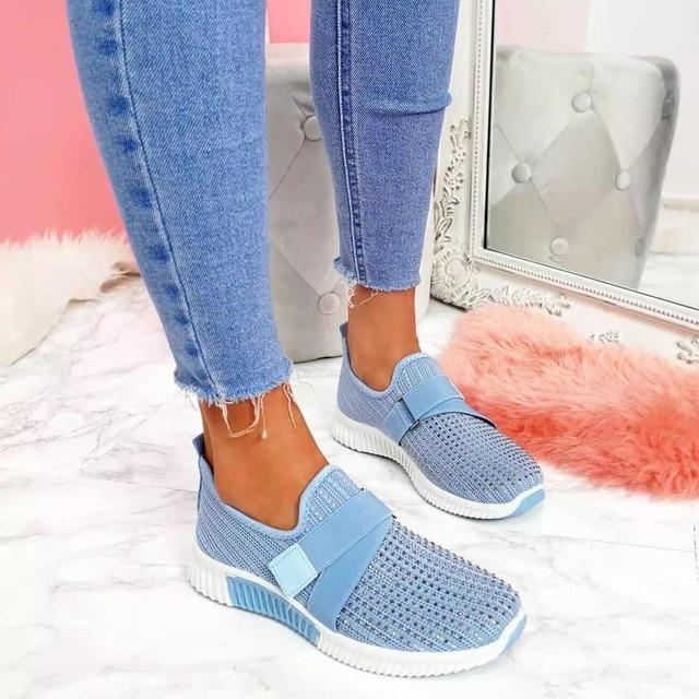 Sneakers Slip-On Donna con Chiusura a Velcro Comode - Vesarelli