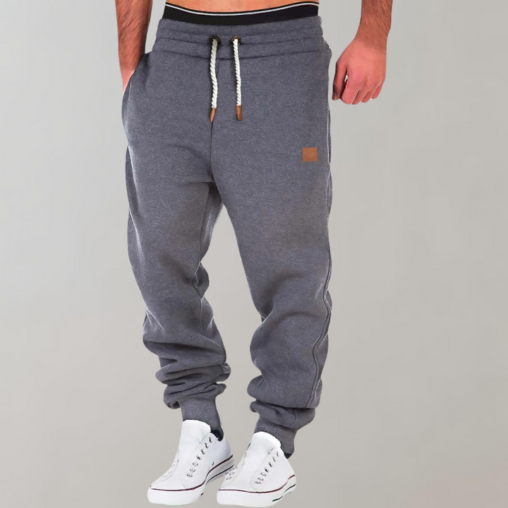 Pantaloni Jogging Uomo Tessuto Elegante Vestibilità Regular